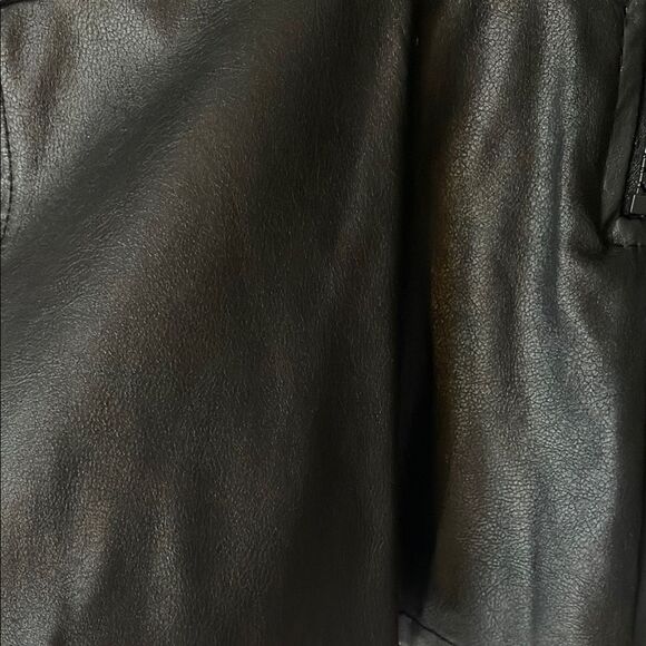 Black Faux Leather Peplum Top - Picture 4 of 4